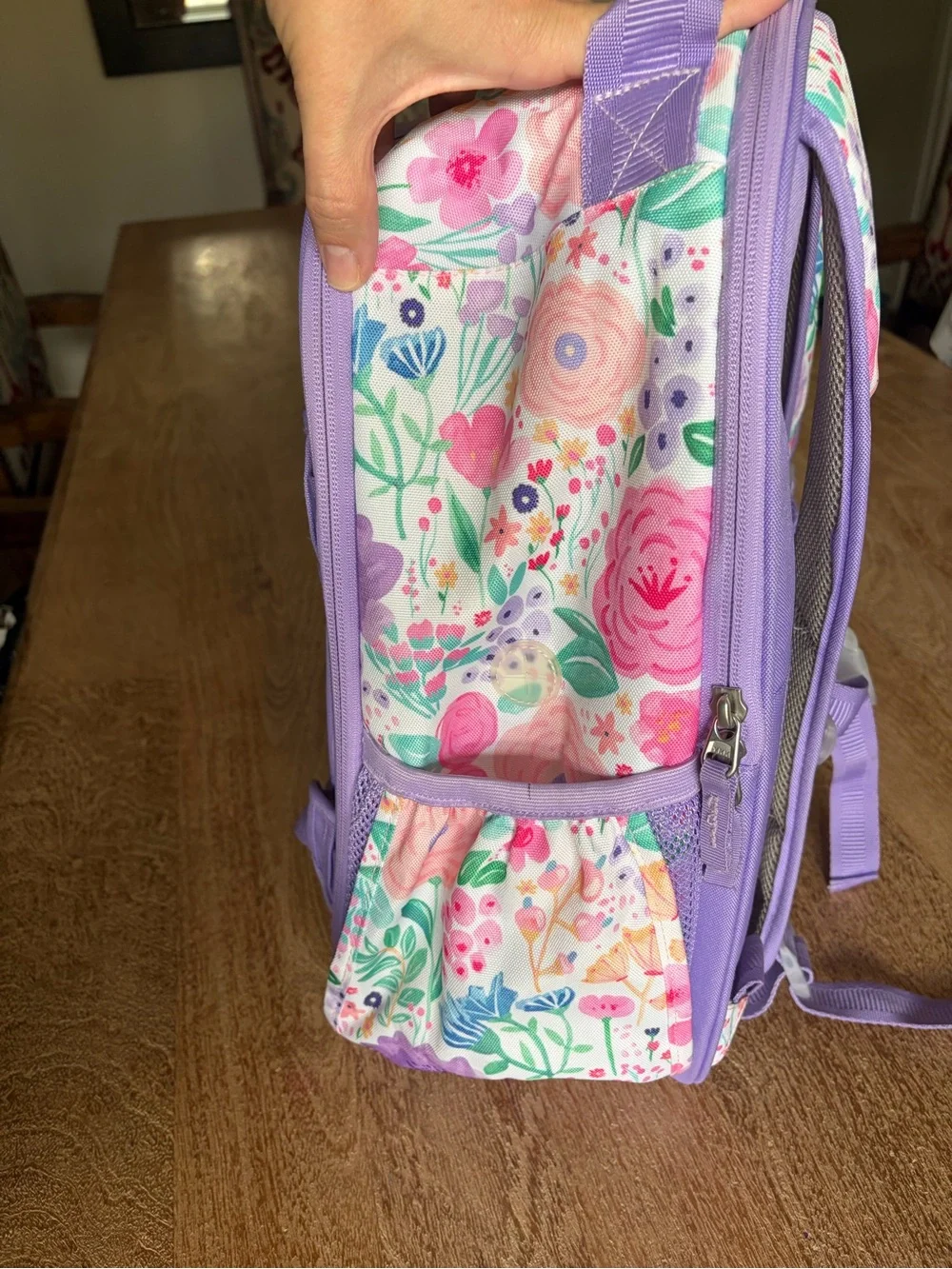 NWOT Pottery Barn Kids Lavender Floral Blooms Mackenzie Backpack Size Large
